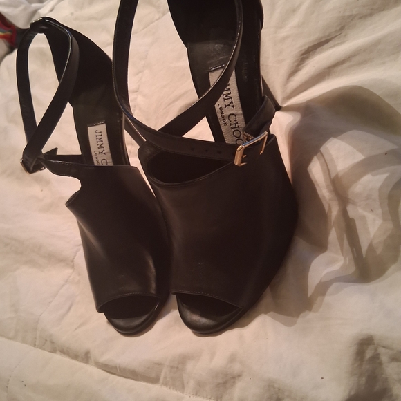 Jimmy Choo Black Peep-Toe Heels Size 36 - Picture 11 of 16
